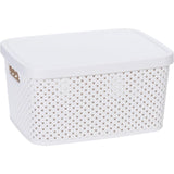 Různé úložné boxy s víkem 22 cm různé designy