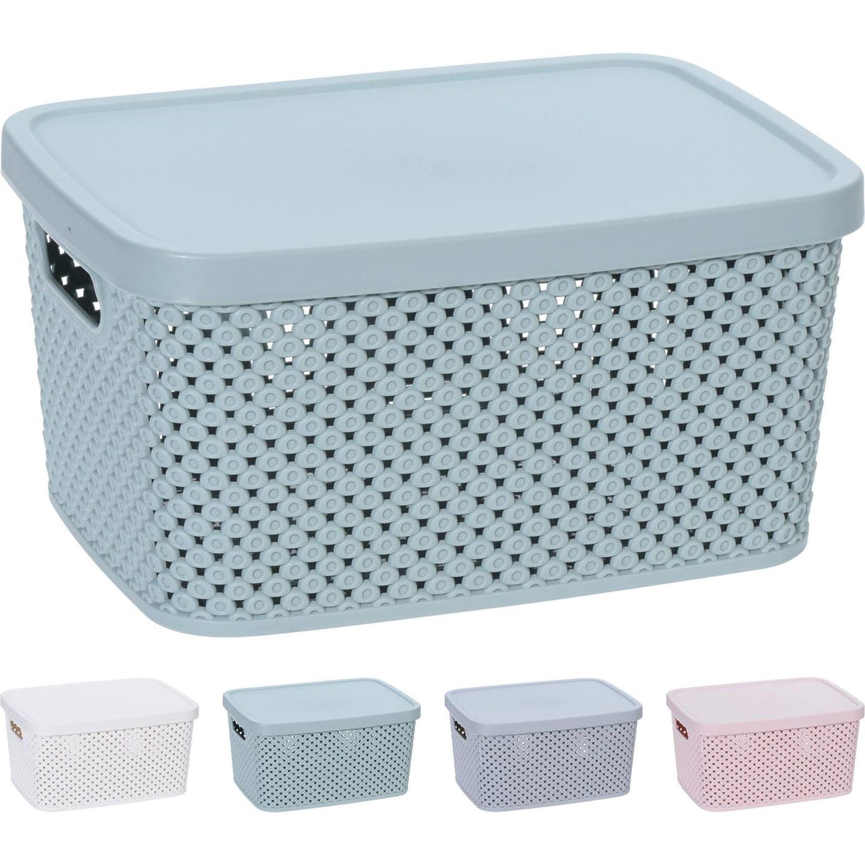 Různé úložné boxy s víkem 22 cm různé designy