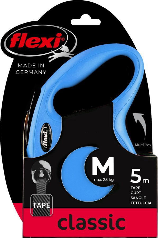 Flexi Classic retractable leash tape blue