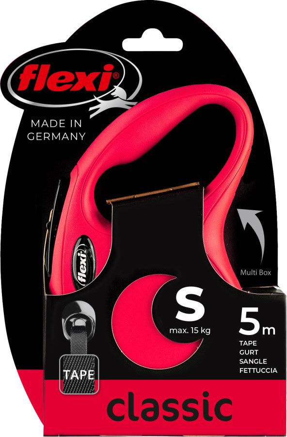 Flexi Classic Retractable Leash, Tape, Red