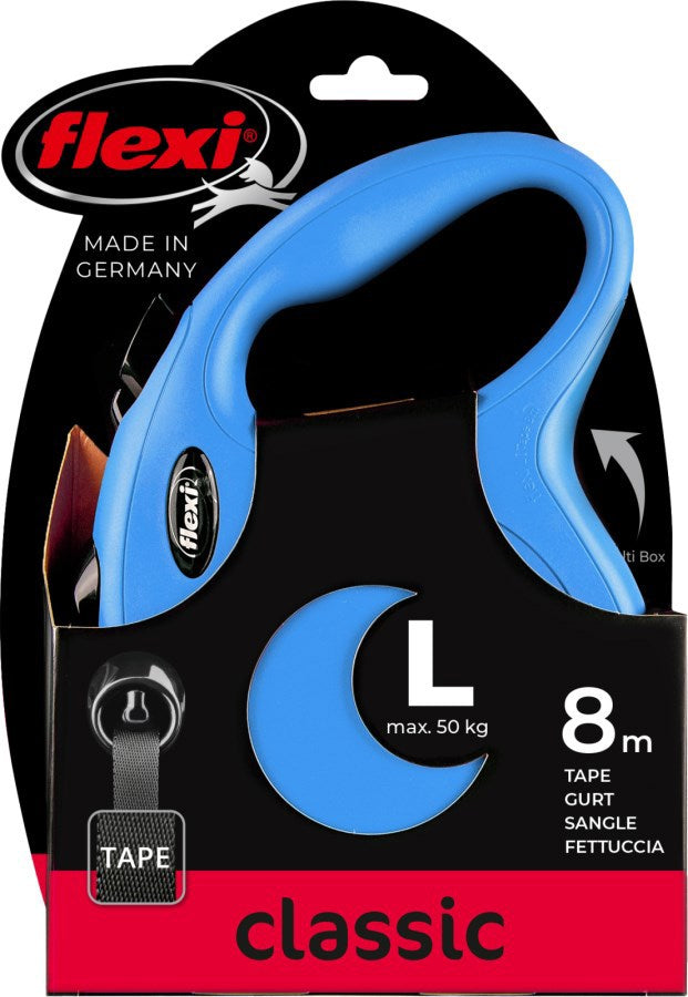 Flexi Classic Retractable Leash Tape Blue