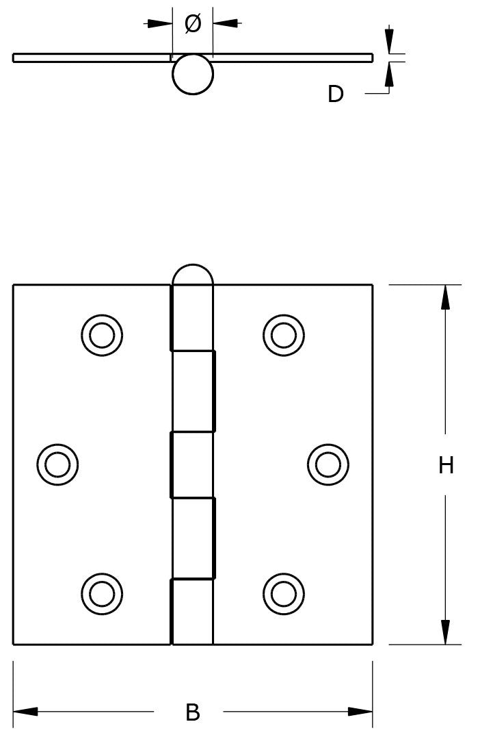 Axa hinge 76x76 galbhánaithe