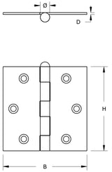Axa hinge 76x76 galbhánaithe