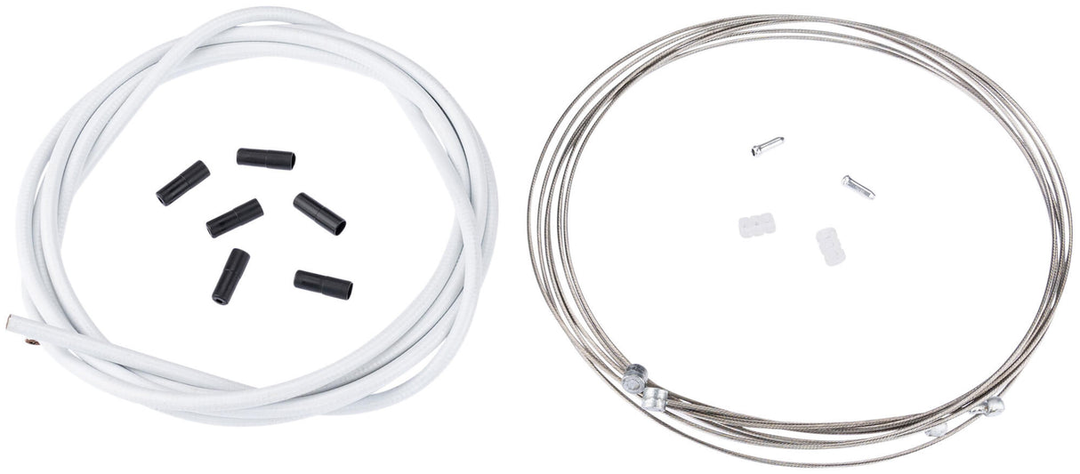 Contec brake cable set stop+ ct brake cable set stop+ steel fr+rear compl white