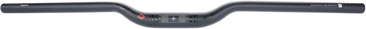Ergotec -ohjausbaari 30 mukavuus Ø31,8 mm 30 mm nousu mustana hiekkapuhalluksiin