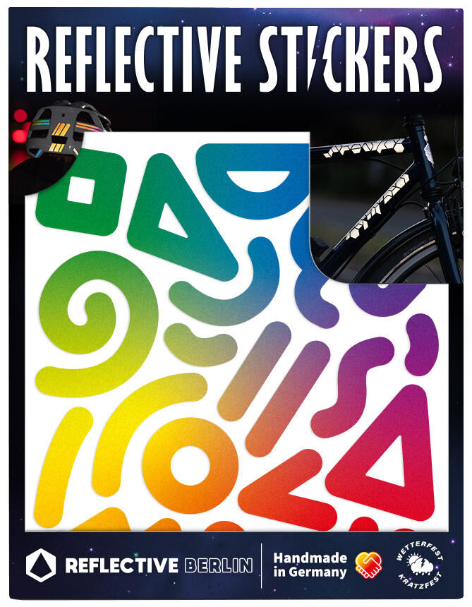 Reflective berlin reflex-stickers shapes ref.sticker ref.berlin doodle rainbow
