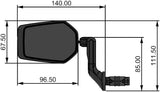 Contec rear view mirror e-view evo ct rear-view mirror e-vie evo s m.dazz lens