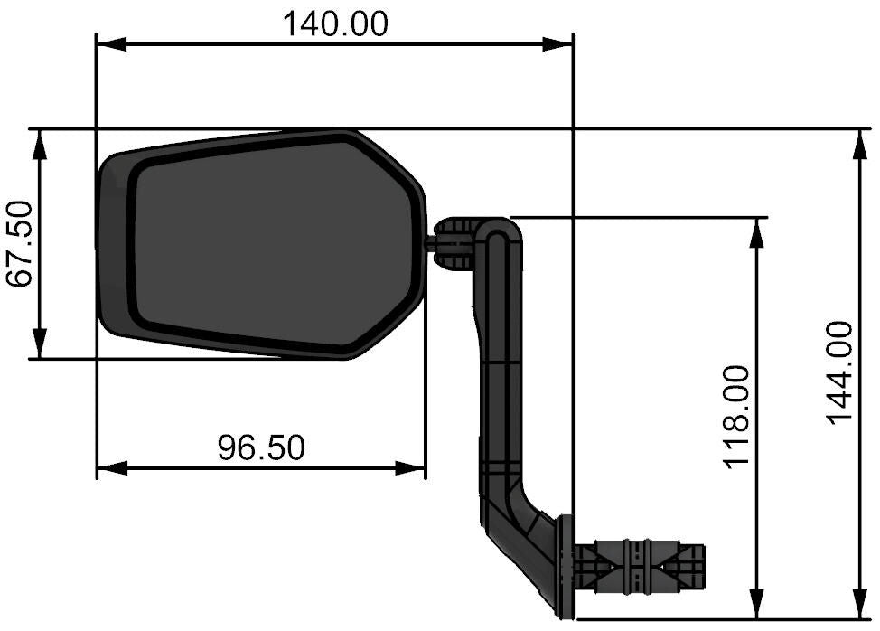 Contec achteruitkijkspiegel e-view evo
