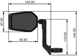 Contec achteruitkijkspiegel e-view evo ct rear-view mirror e-vie evo m m.dazz lens