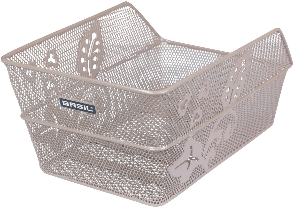 Basil Bicycle basket Cento Flower rear basket 24 x 38.5 x 11 cm - Nude Metallic