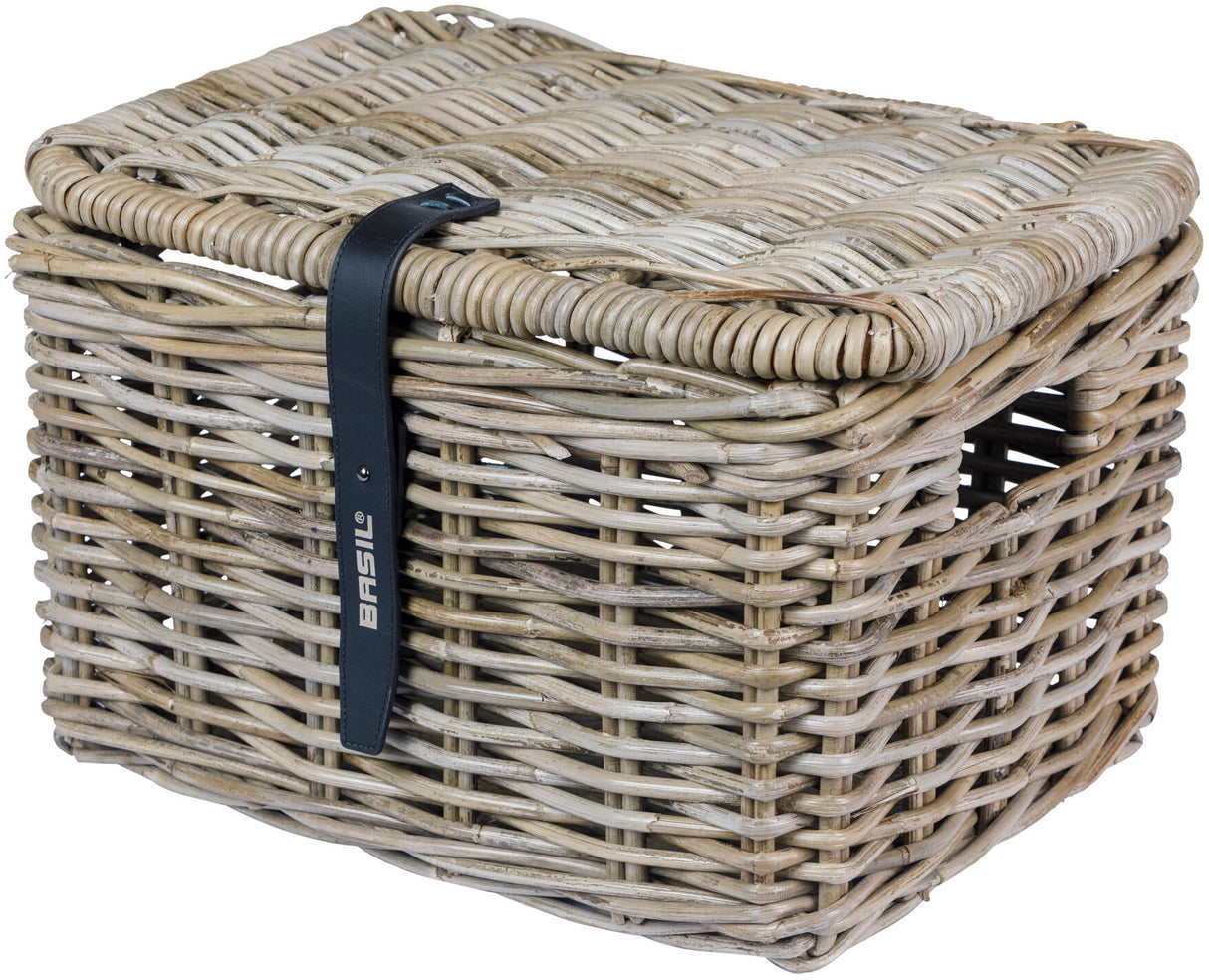 Basil Bicycle basket Dax Small Gray with lid