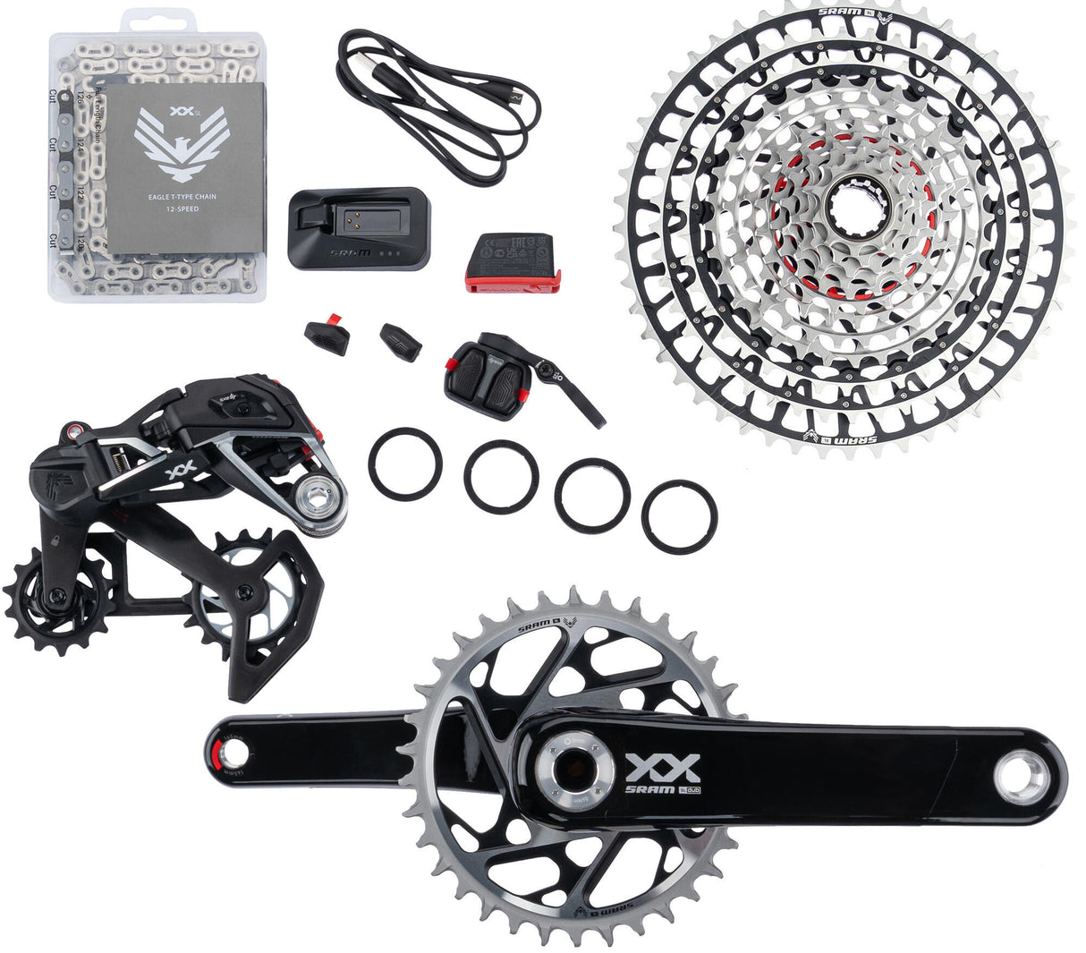 Sram schakelgroep-set xx sl eagle axs transmission set xx sl eagle axs tr. 165mm