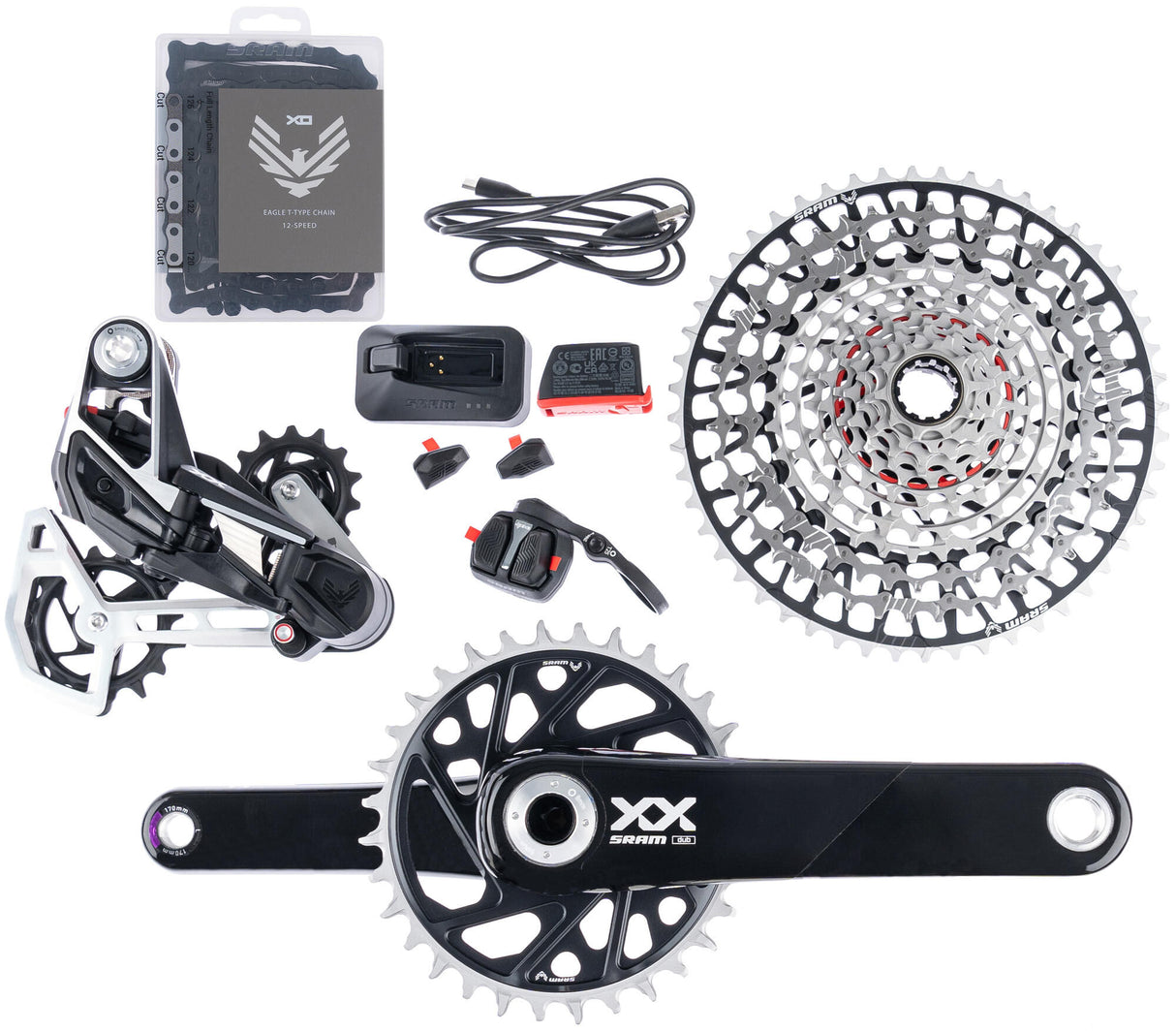 Sram schakelgroep-set xx eagle axs transmission set xx eagle axs tr. 170mm pm