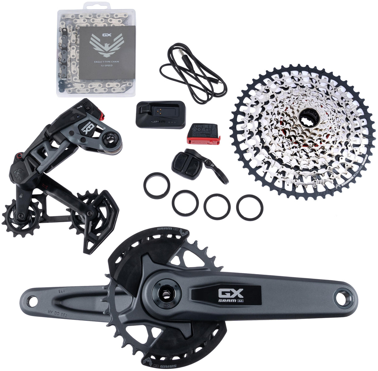 Sram schakelgroep-set gx eagle axs transmission shift.group gx eagle axs trans. 175mm