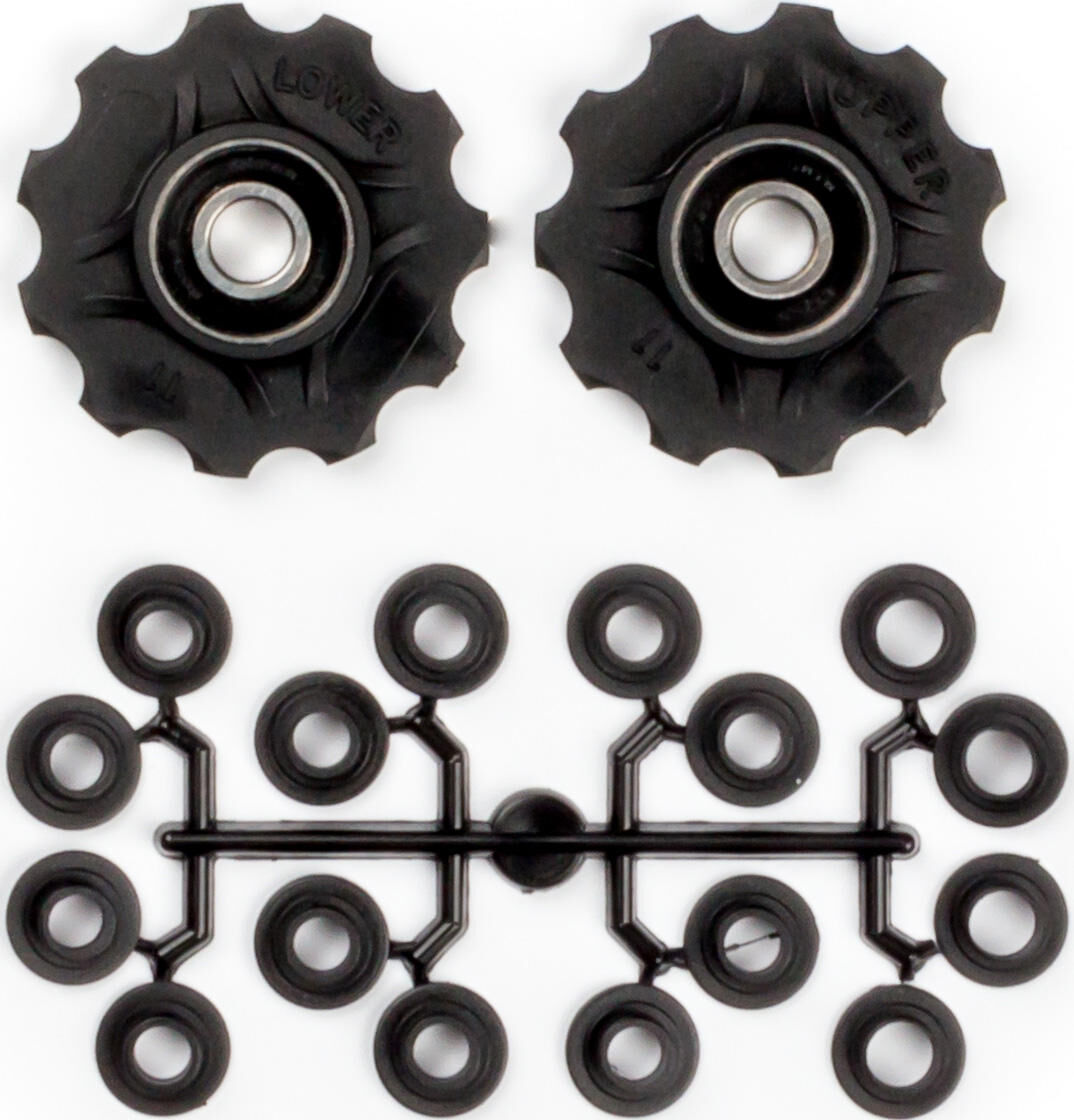 derailleur wheels 11 teeth 7-11v black 2 pieces