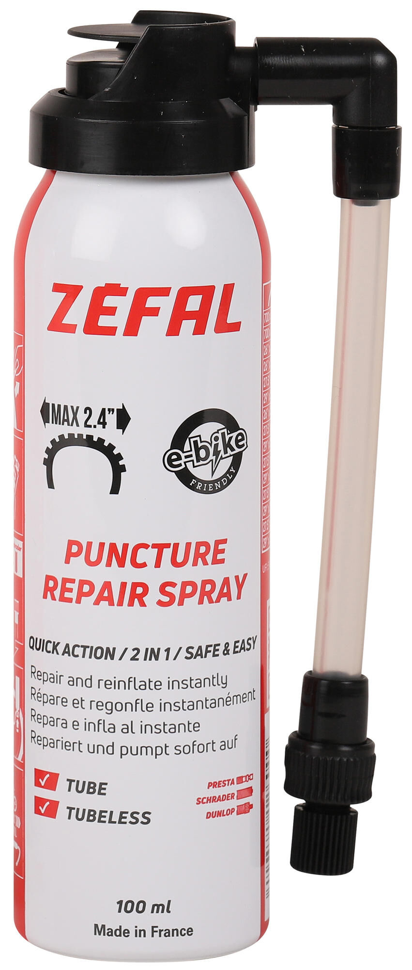 Zefal zéfal bandendichter spray repair spray puncture spray zéfal rep. spray 100ml