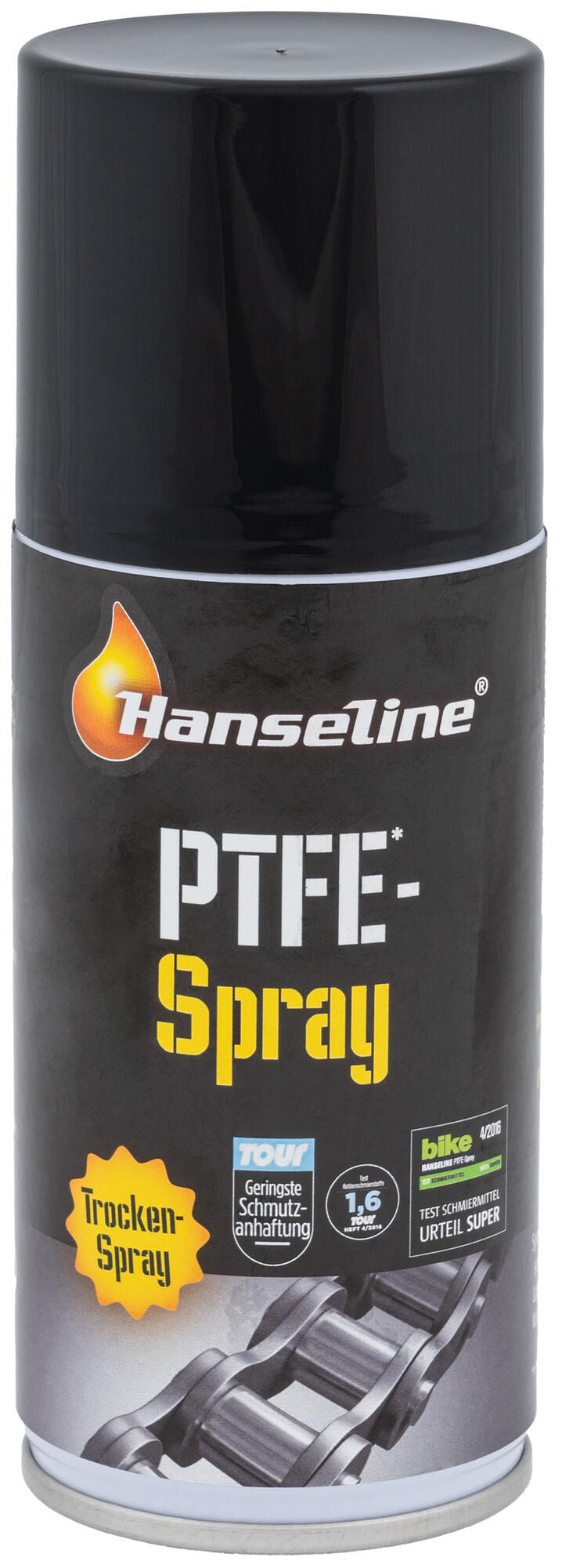 HANSELINE teflon sprayspecial-lubricant with teflon (PTFE), lubricate, protect and preserved chain, cables and joint connections. Especially for use in dry and dusty environmentsRecommendation: regularly spray in small amounts