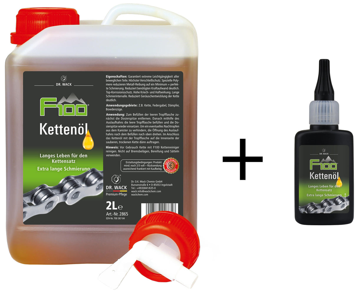 Dr. wack f100 kettingolie chain oil dr.wack f100 2l can.+50ml bot.+valve