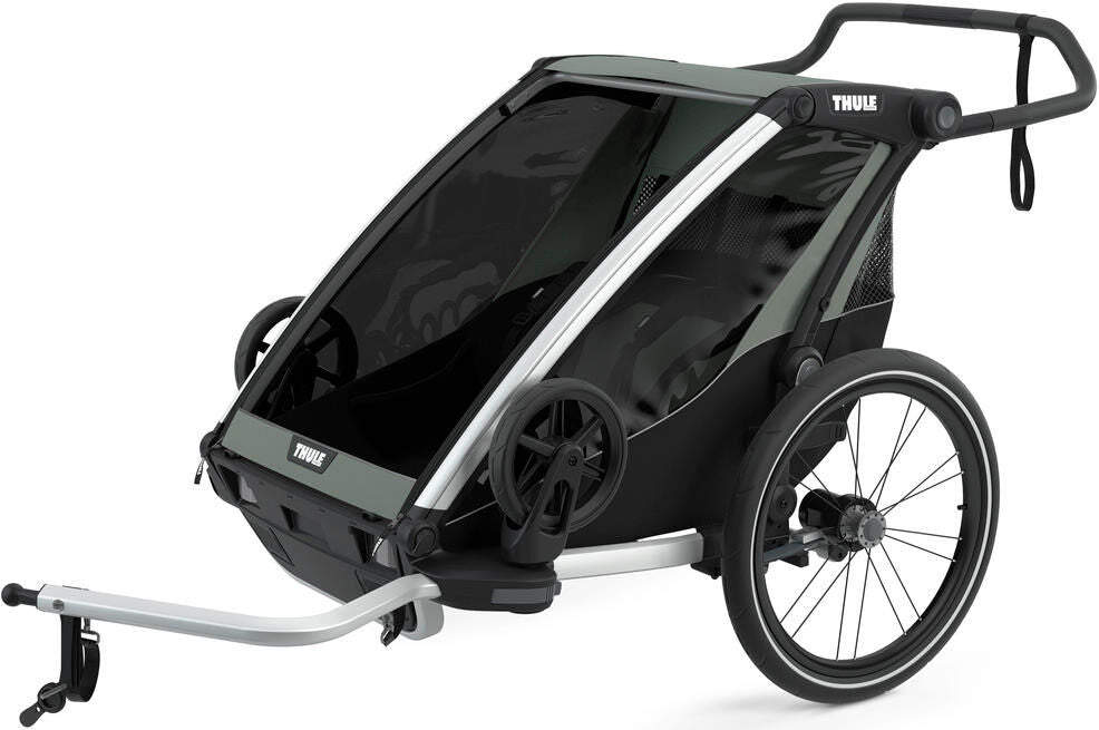 Thule child bike trailer chariot lite double . child trailer chariot lite 2 aga.green