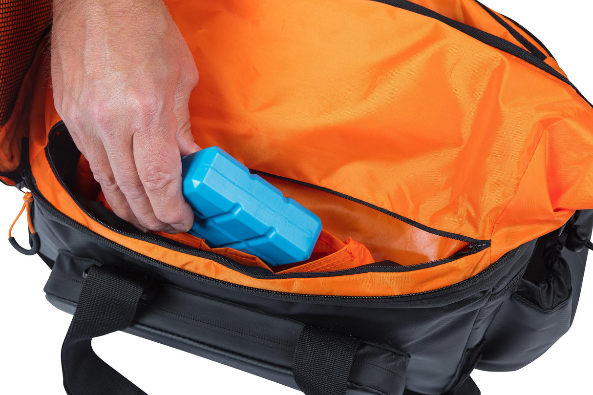Basiles Miles XL Pro Bagagem Ameaças Bolsa, Black Orange, Waterproof, 9-36L, Adequado para bicicletas elétricas