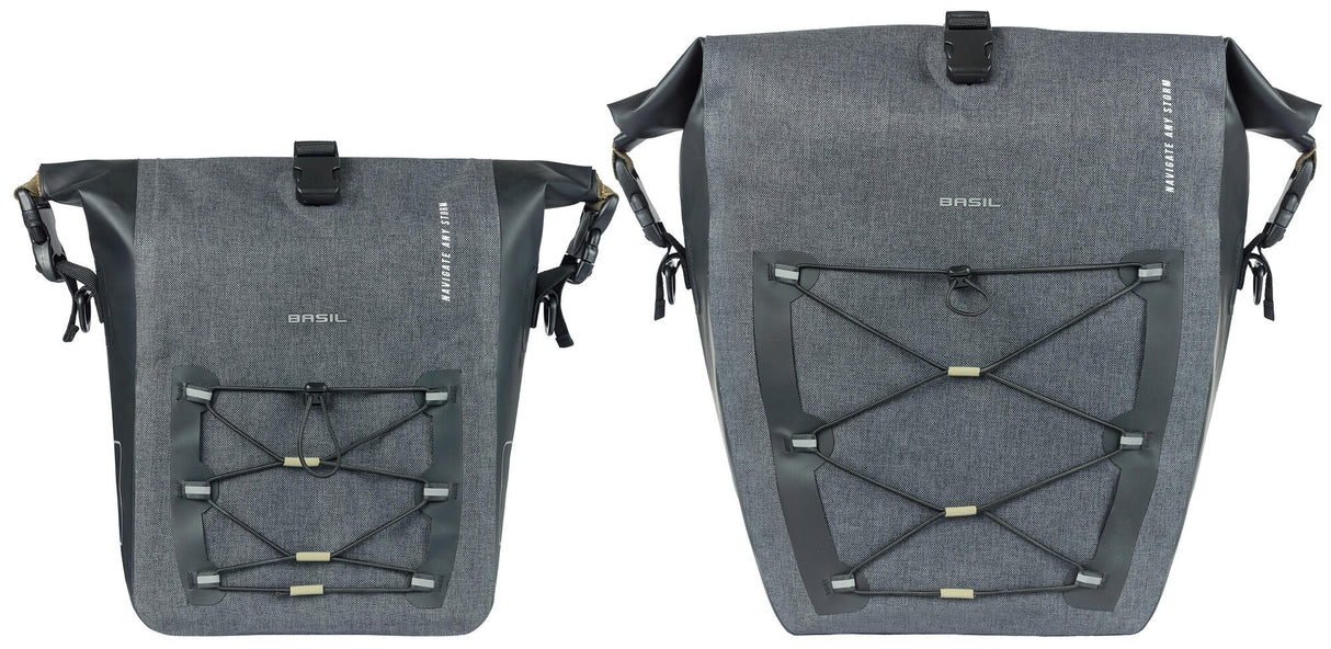Basil Navigator Storm M - Sporty and Functional Single Bicycle Bag - Black