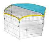 Konijnenren buitenren 6 hoekig met beschermnet