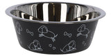Voederbak rvs zwart met motief 2800ml