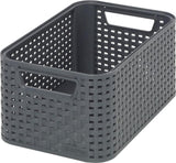 Panier de rangement style Curver taille s 6 l anthracite