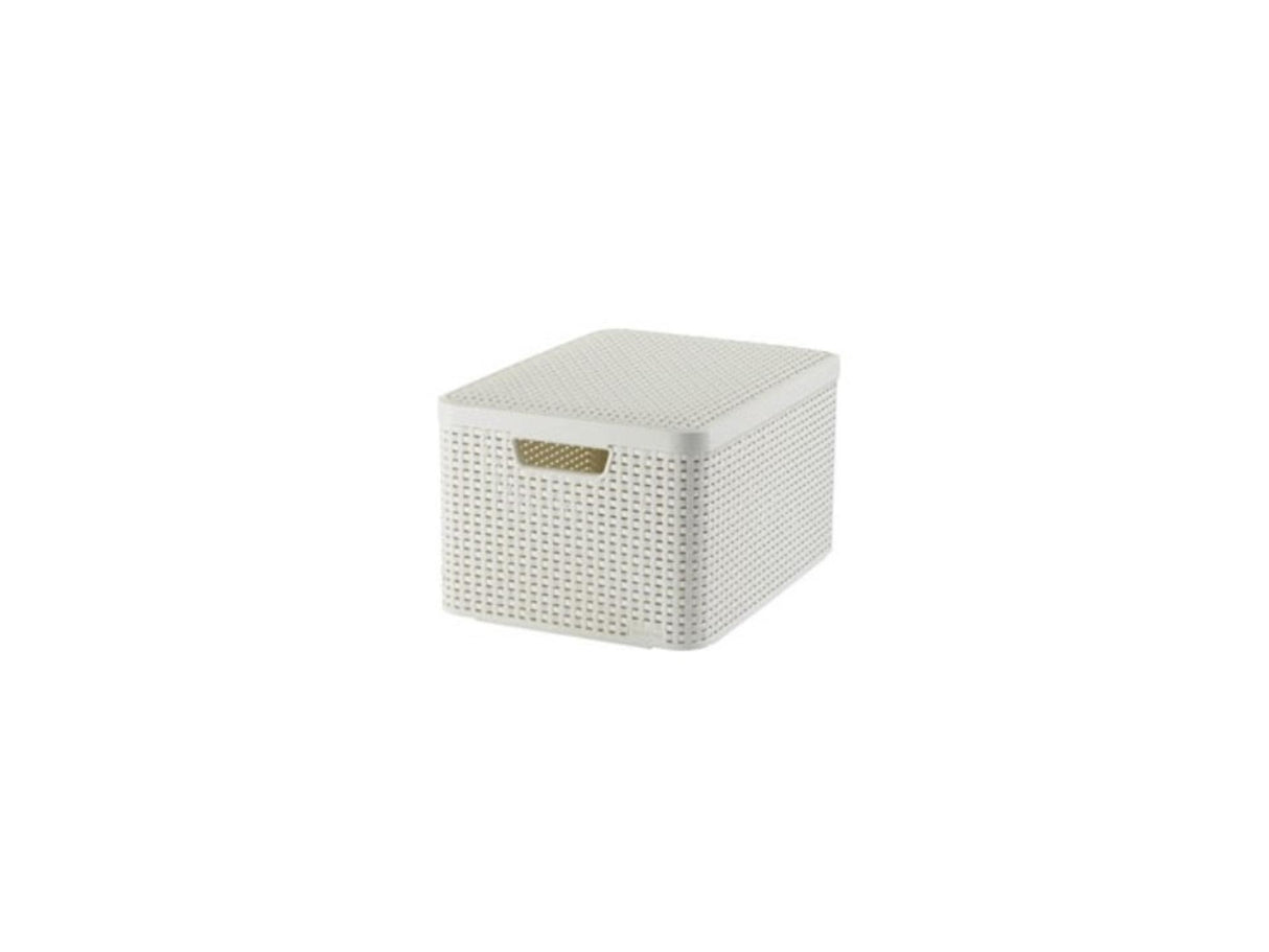 Panier de rangement de style Curver avec couvercle 30L blanc