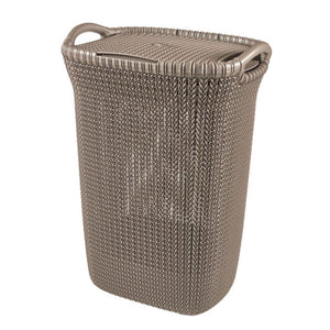 Caixa de roupa suja Curver knit 57 litros marrom