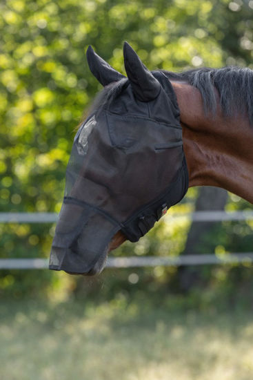 Vliegenmasker met oor en neus bescherming pony