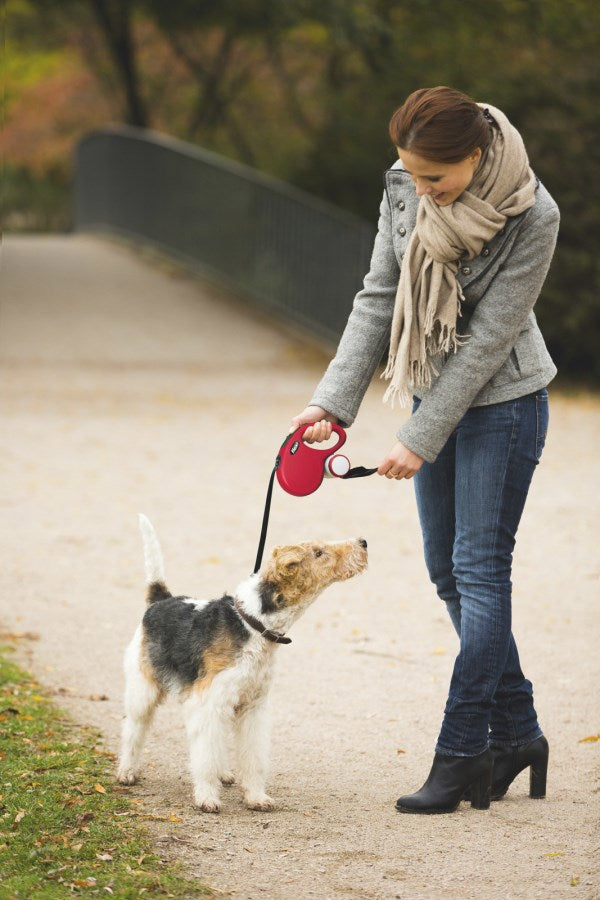 Flexi Classic Retractable Leash, Tape, Red