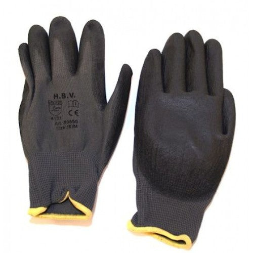 Hand-assembled gloves medium 8 grey-yellow