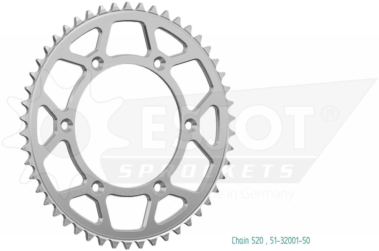 Esjot chain wheel 520 50z alu silver