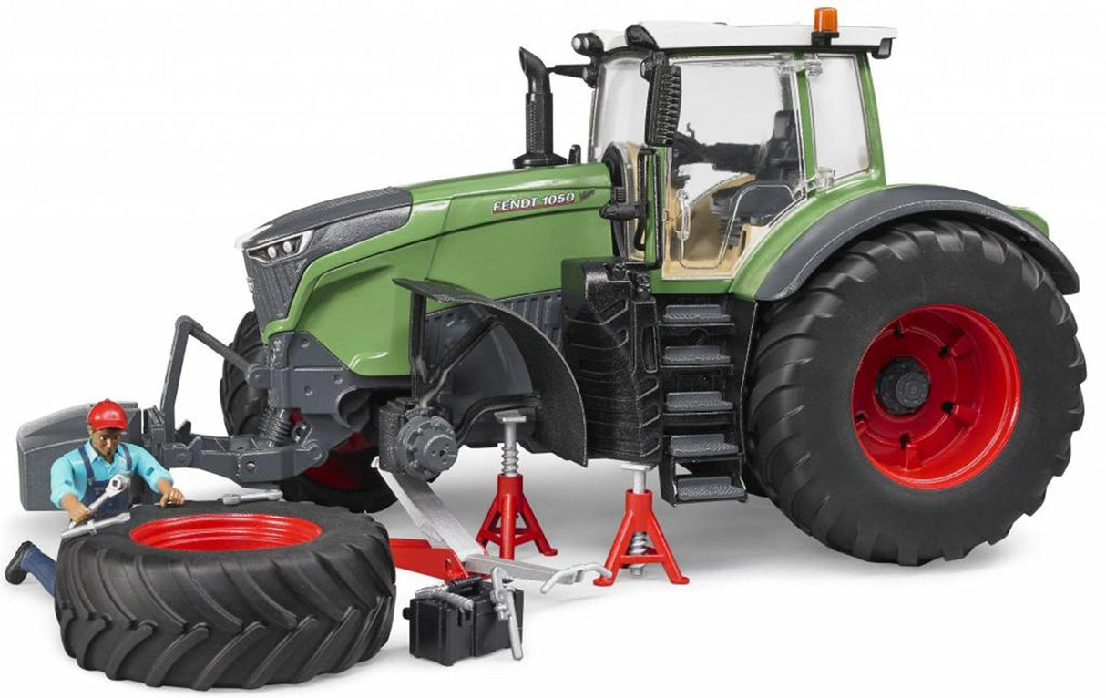 Vario Bruder Tracteur Fendt 1050 avec des accessoires de mécanique et de garage