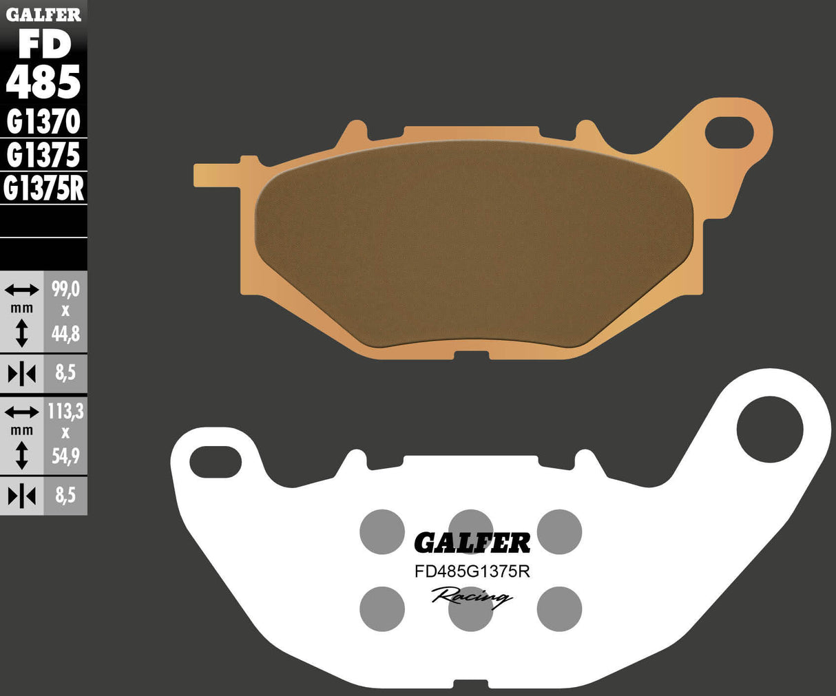 Galfer remblokken fd485 brake pad fd485 g1375r sint.metal racing