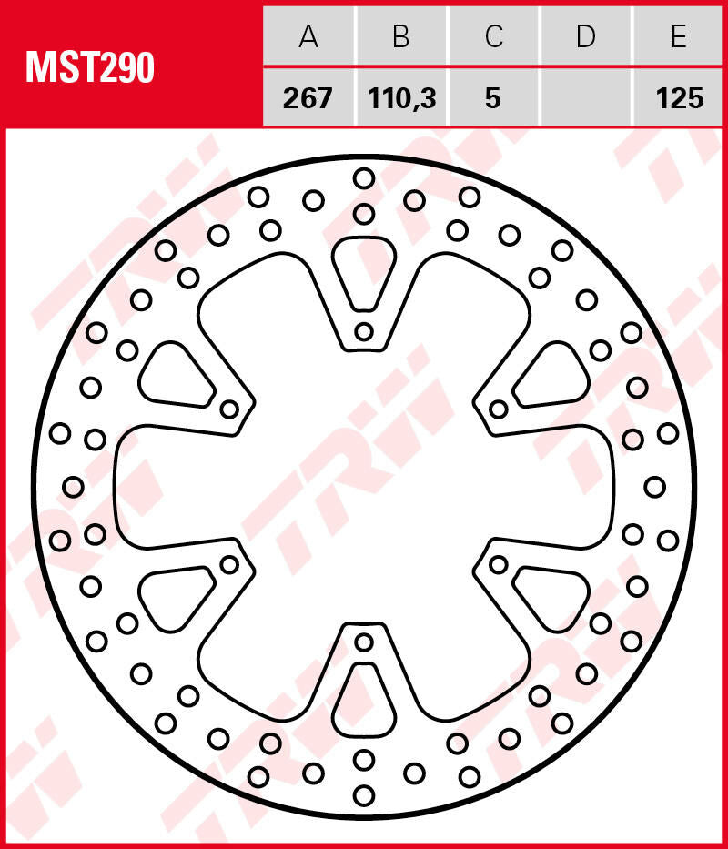 Trw remschijf mst290 van rotor mst290 rigid
