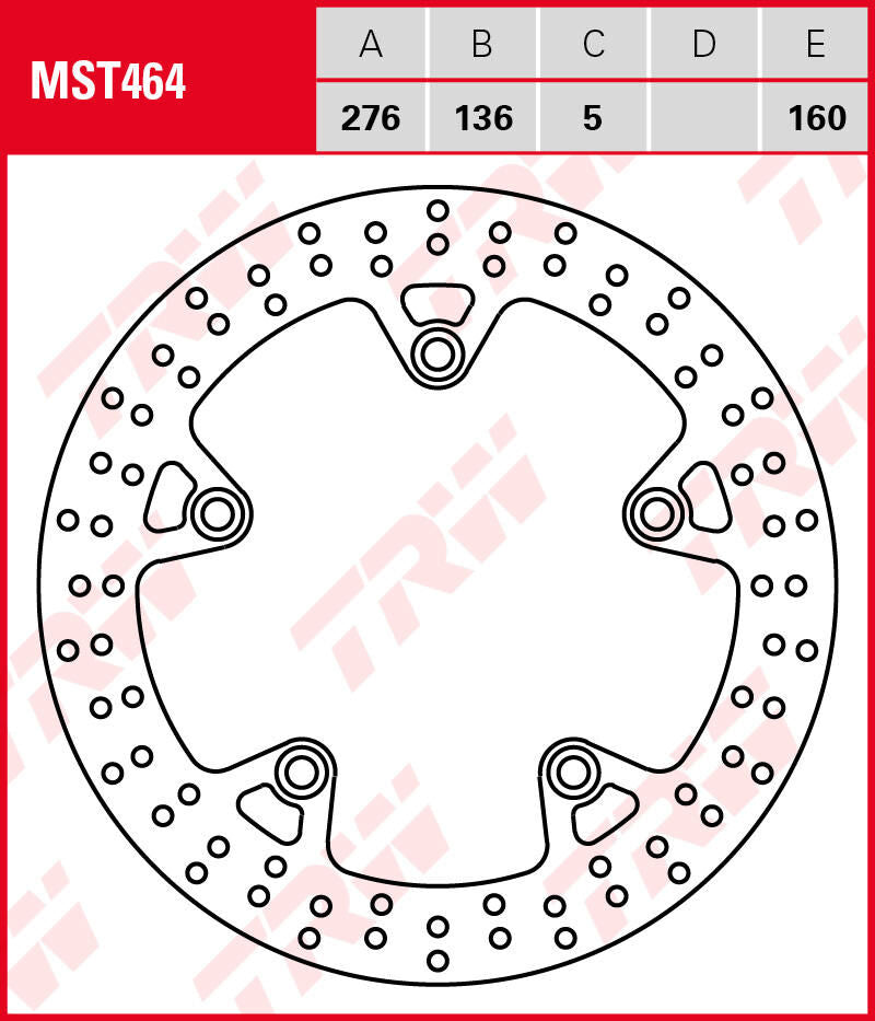 Trw remschijf mst464 van rotor mst464 rigid