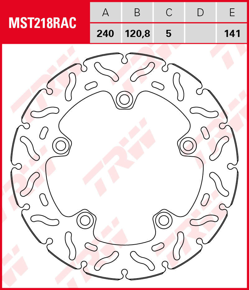 Trw remschijf mst218rac . rotor mst218rac rigid
