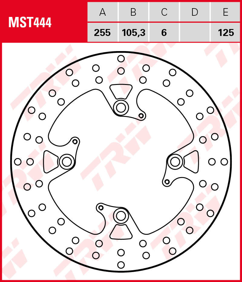 Trw remschijf mst444 van rotor mst444 rigid