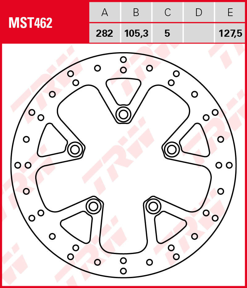 Trw remschijf mst462 van rotor mst462 rigid