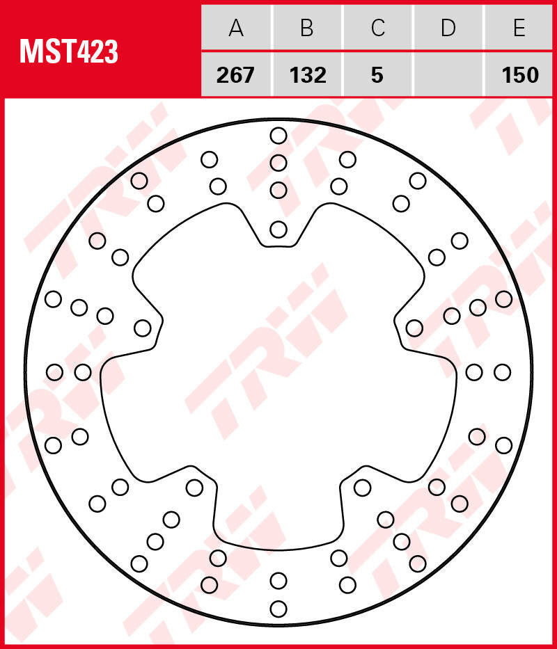 Trw remschijf mst423 van rotor mst423 rigid