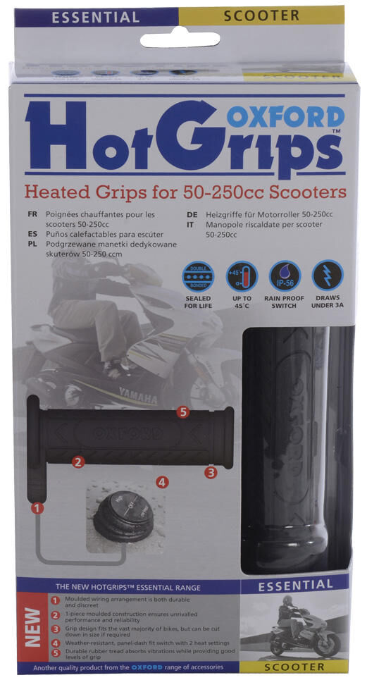 Oxford heated grips hotgrips®essential . heated grips scoot 22+25mm open 2-stage
