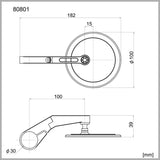 Daytona spiegel stuureinde d-mirror-17 . mirrors barend flat round short sw e-mark