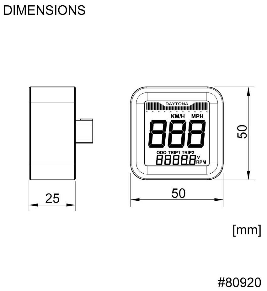 Daytona cube speedometer speedometer cube m speed alu sw