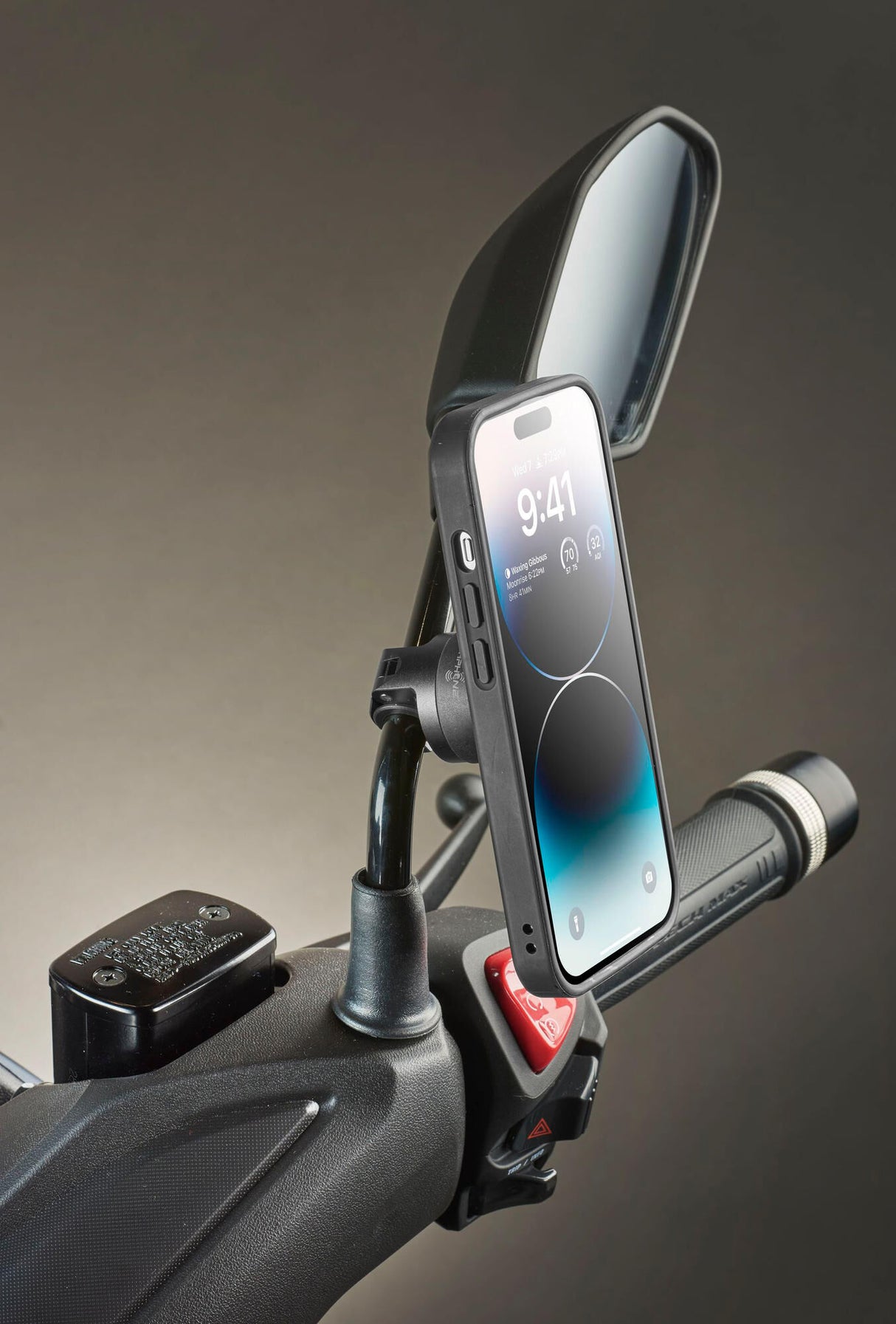 Interphone mobiele telefoon case houder quiklox caseholder q-lox spiegelh. 8-14 mm