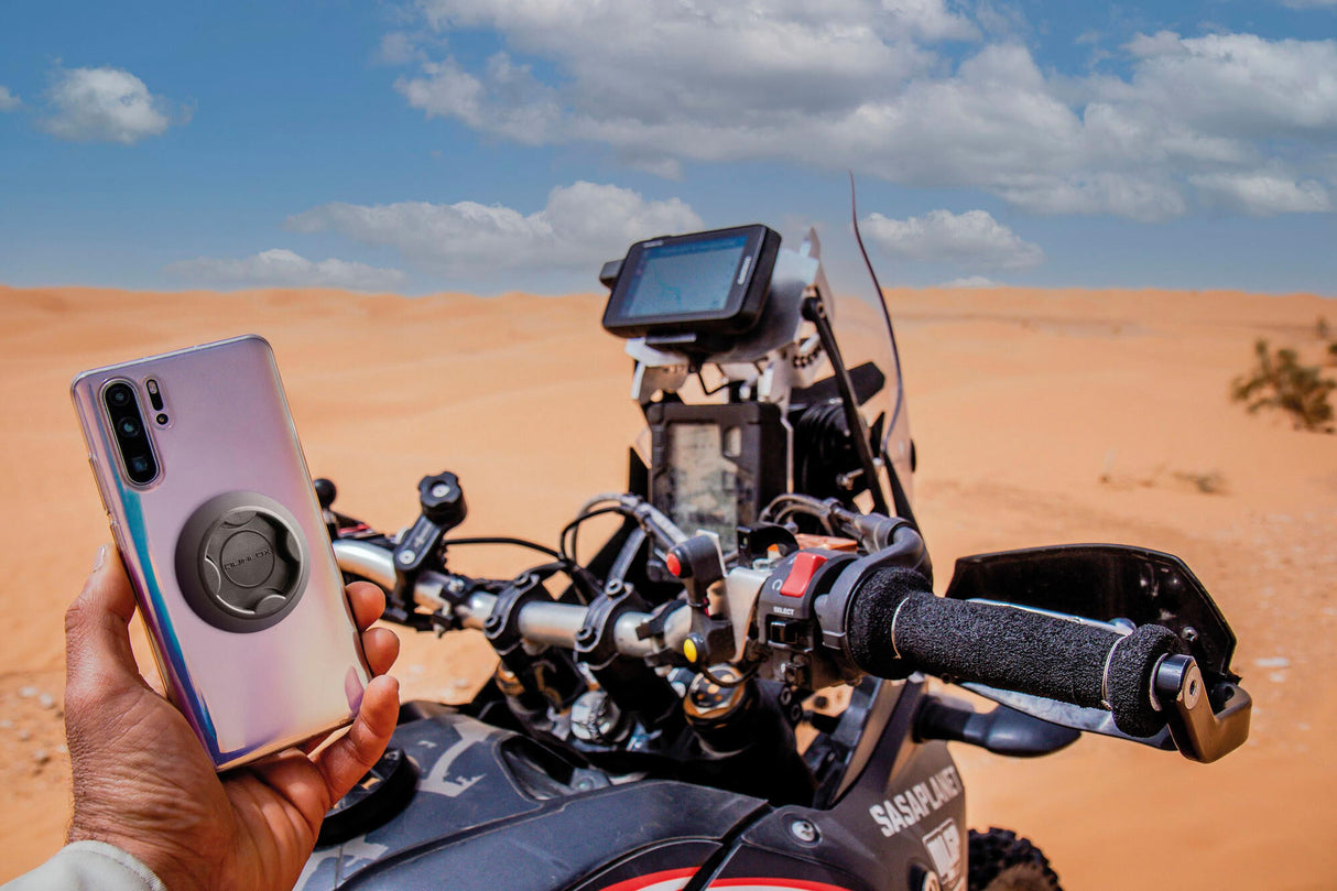 Interphone gsm-houder quiklox met vasthoudsysteem caseholder q-lox handlebar+adhesive