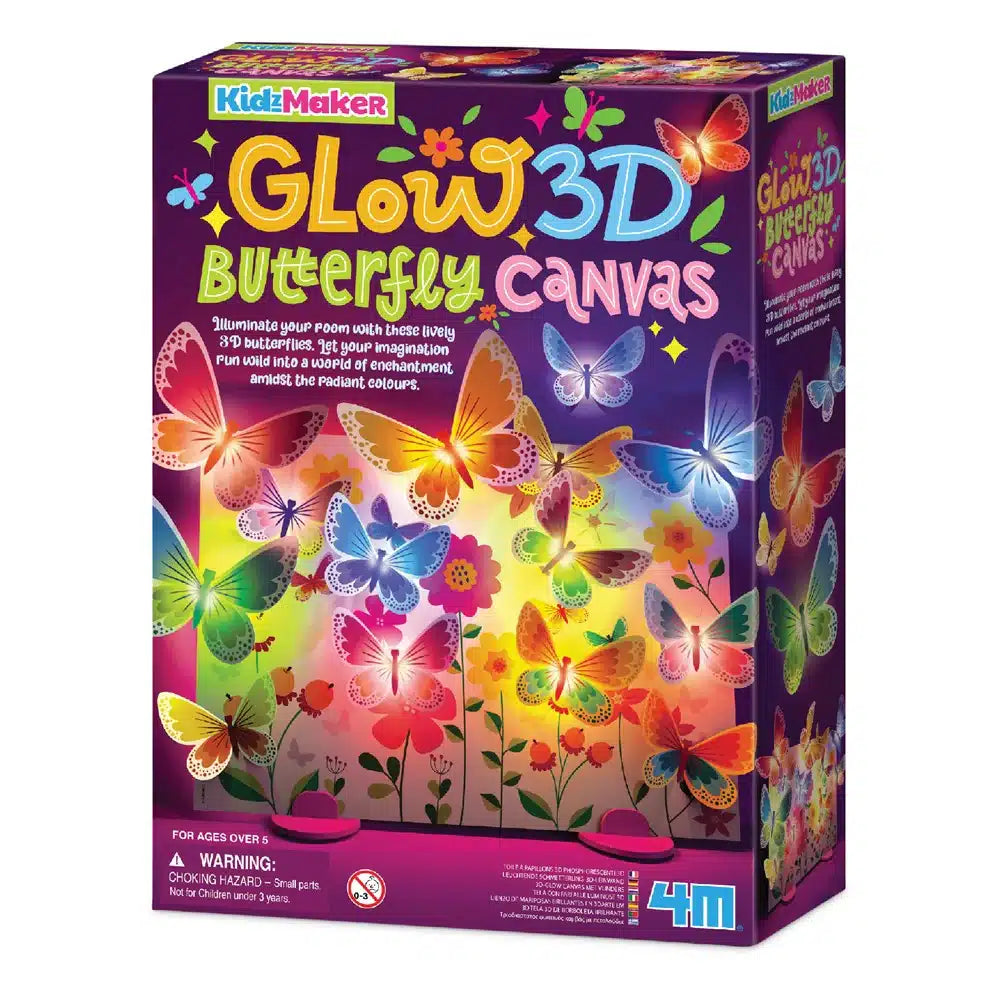 Dam 4m 3d canvas-perhoset maalaus hehkuu pimeässä