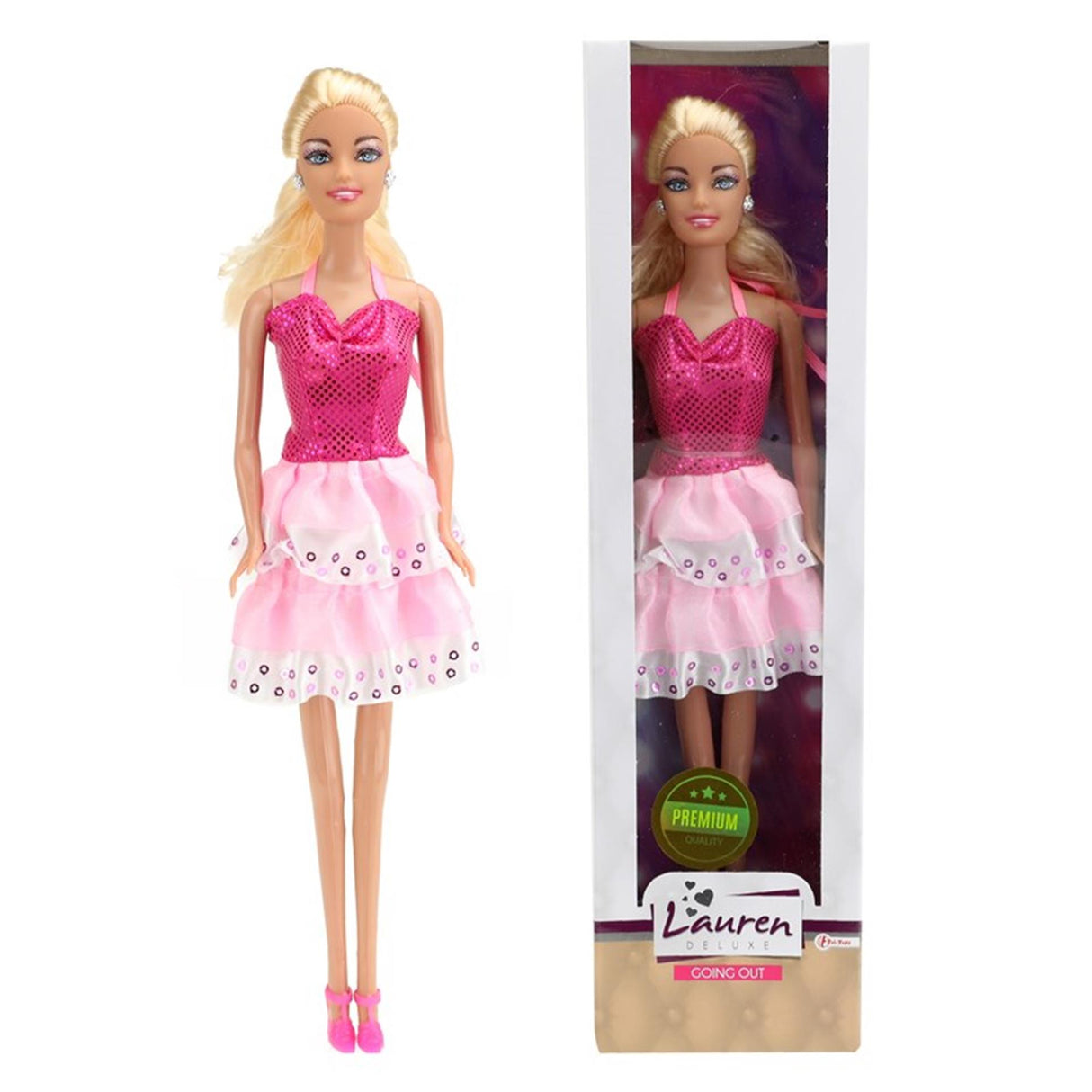 Toi-toys toi toys tienerpop in roze halterjurk