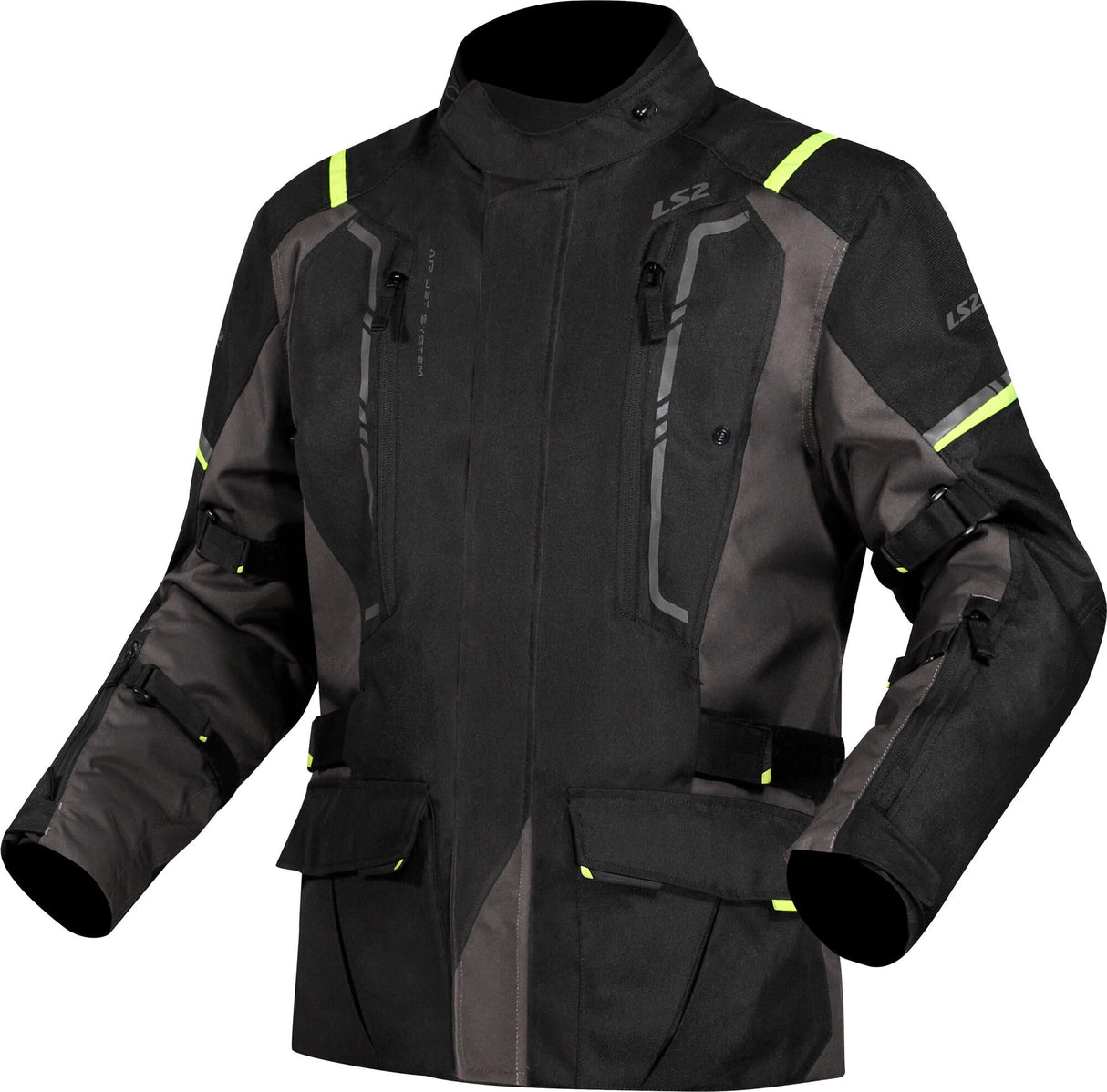 Ls2 jas narvik jacket narvik men black grey neon yellow xx
